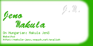 jeno makula business card
